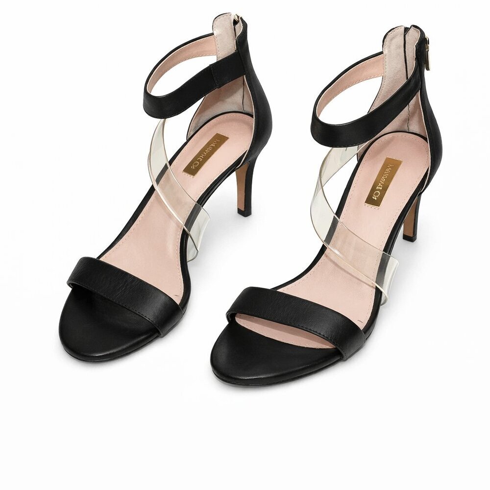 LOUISE ET CIE Hallia Minimalist Open Toe Chic Black Sandals Size 7M